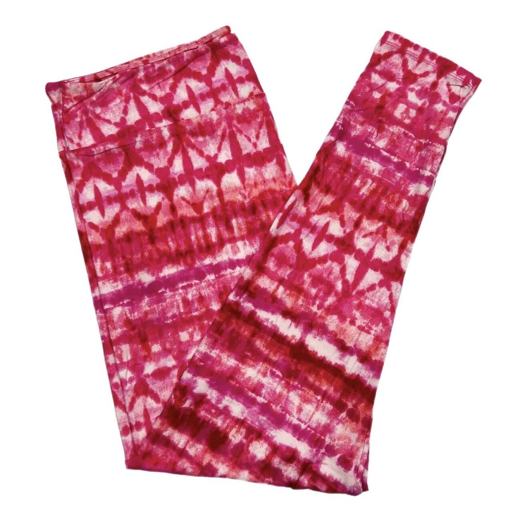 Tc2 LuLaRoe Leggings Pink Aztec Valentine Fits 18/24